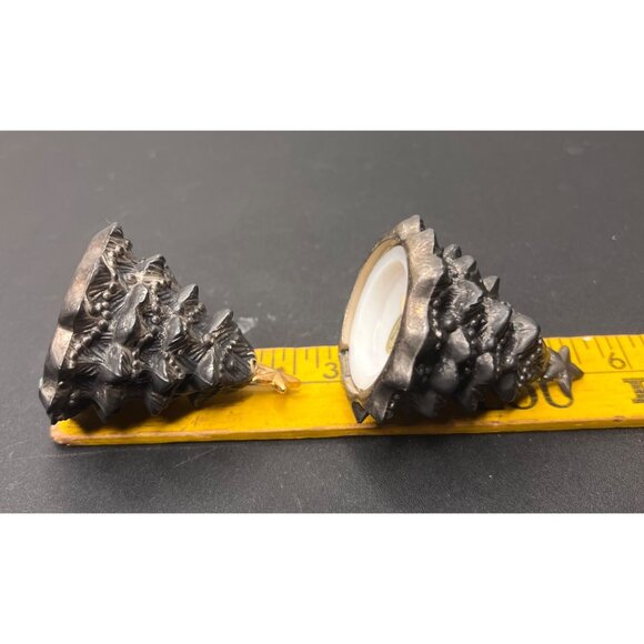 VGT Godinger Silver Plated Christmas Trees Salt and Pepper Shakers  Holiday - Picture 12 of 12